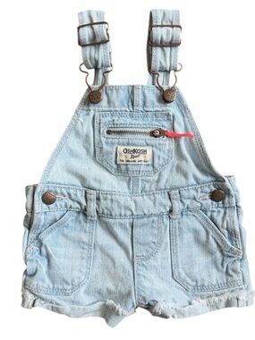 OshKosh B’gosh Denim Shortalls 6M Light Wash Like New